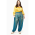 Harembroek XL Veer groen-blauw